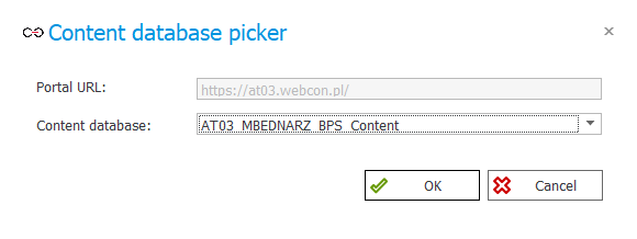 The image shows how to select the connect database for Standalone installation